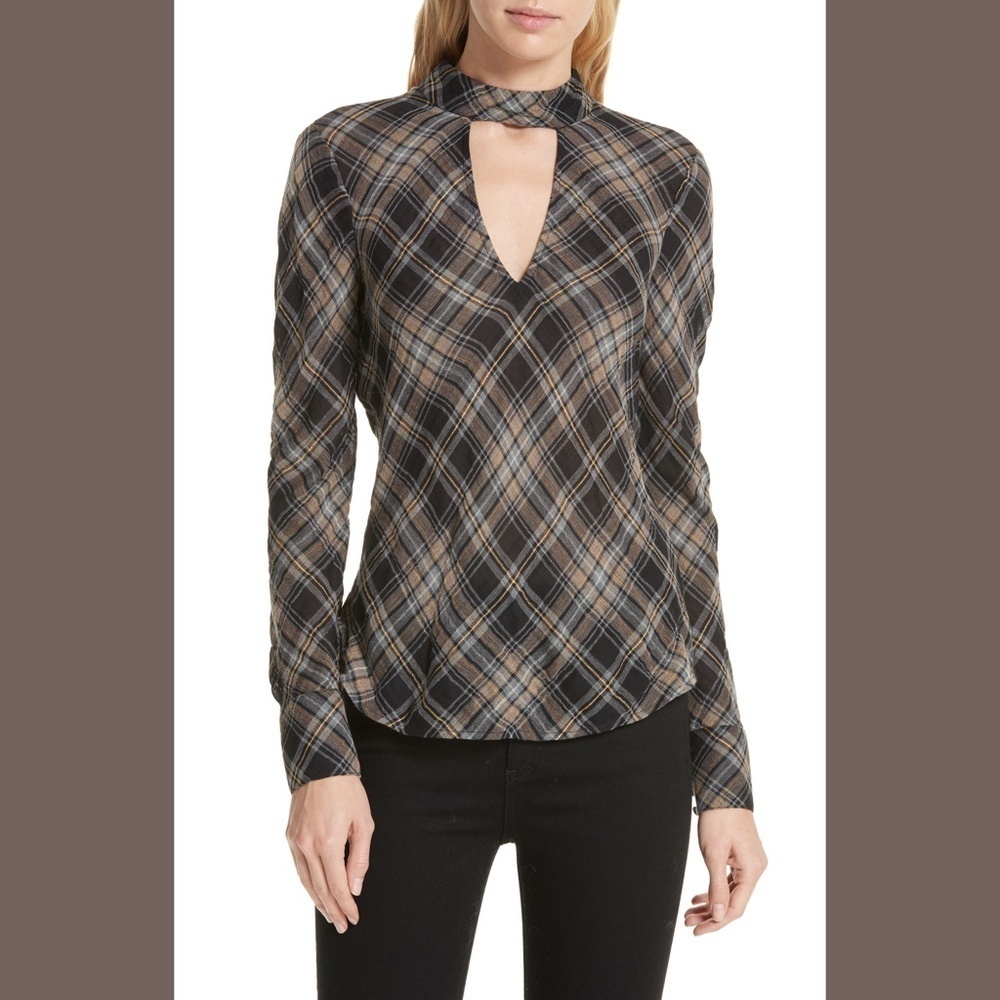 VERONICA BEARD PLAID WADE BLOUSE TOP SZ 4​